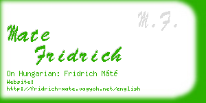 mate fridrich business card